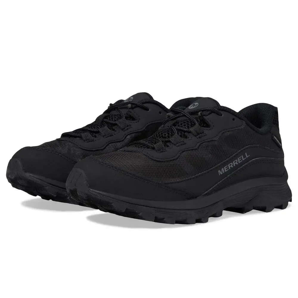 MERRELL UNISEX KID'S MOAB SPEED LOW WTRPF HIKING SHOE, TRIPLE BLACK, 8 US